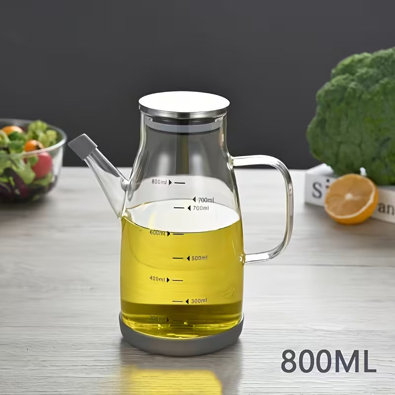 Glass Oil Dispenser with Metal Lid