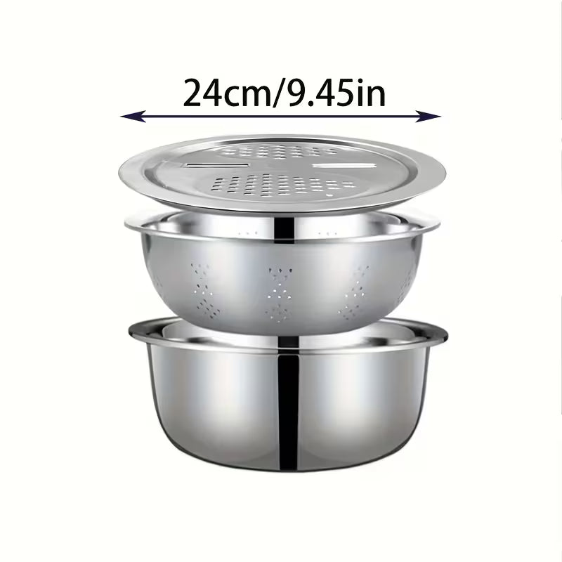 Multifunctional Stainless Steel colander with grater