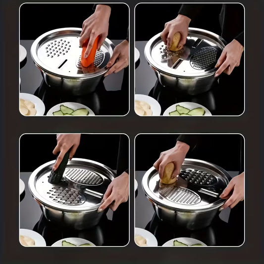 Multifunctional Stainless Steel colander with grater