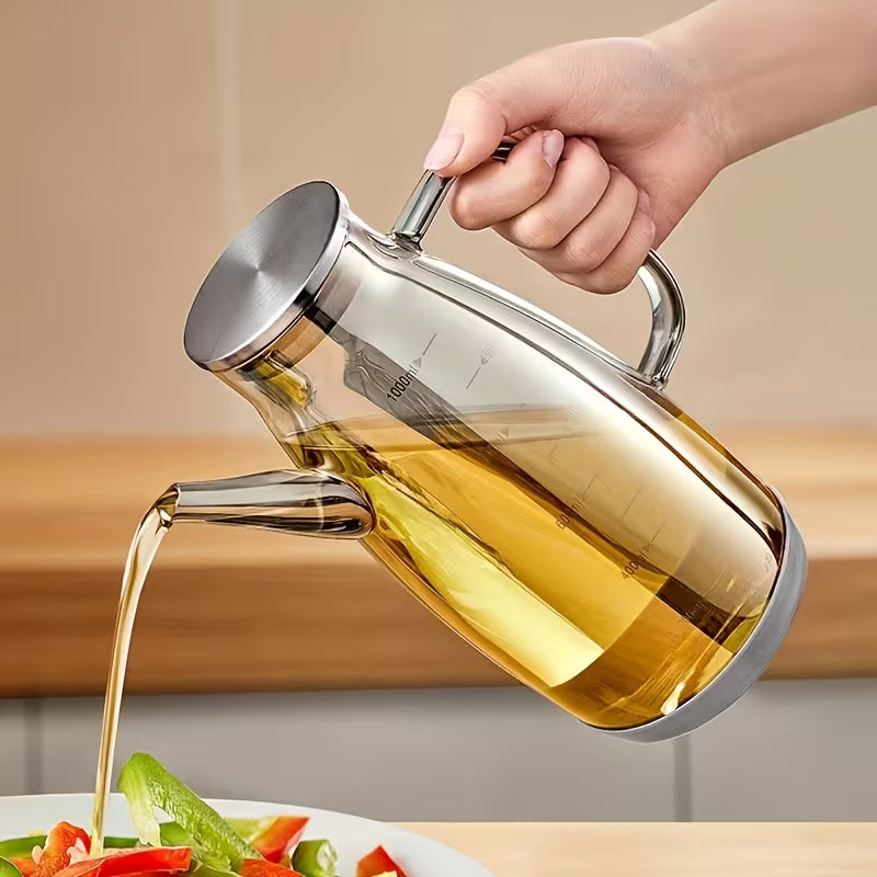 Glass Oil Dispenser with Metal Lid